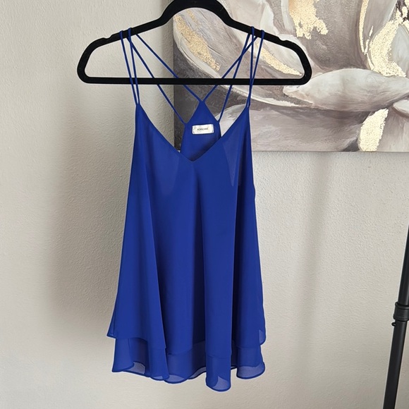 Blue Spaghetti Strap Layered Top - Picture 1 of 5